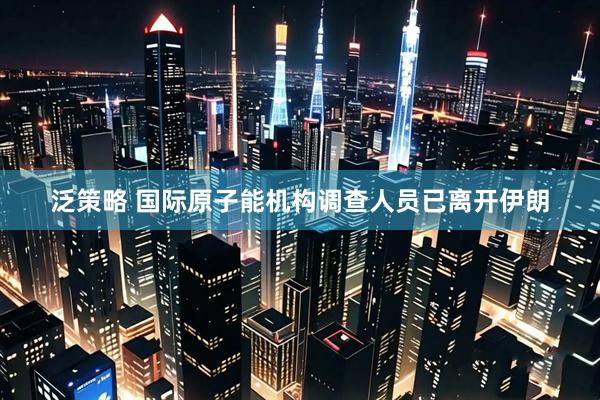 泛策略 国际原子能机构调查人员已离开伊朗