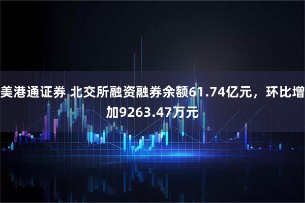 美港通证券 北交所融资融券余额61.74亿元，环比增加9263.47万元