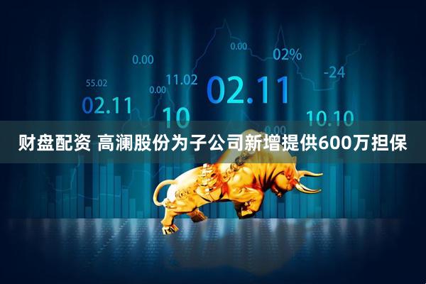 财盘配资 高澜股份为子公司新增提供600万担保